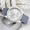 BOSS - Silver-dial chronograph watch with Grey silicone strap